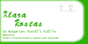 klara rostas business card